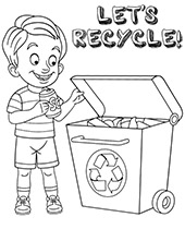 Garbage truck coloring page recycling