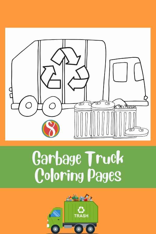 Free garbage truck coloring pages â stevie doodles