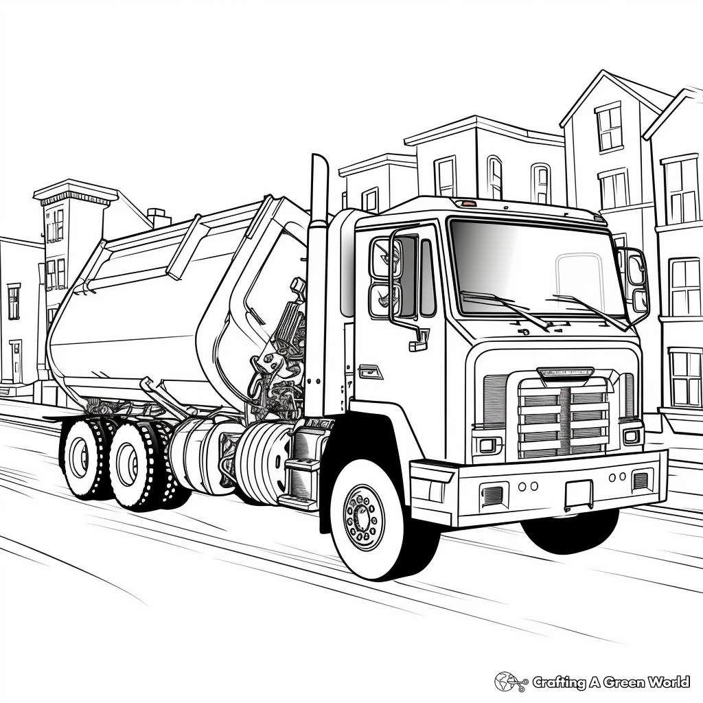 Recycling truck coloring pages