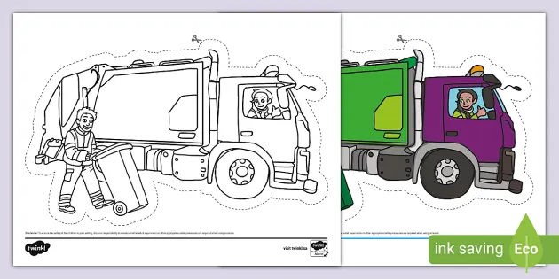 Recycling truck display cut