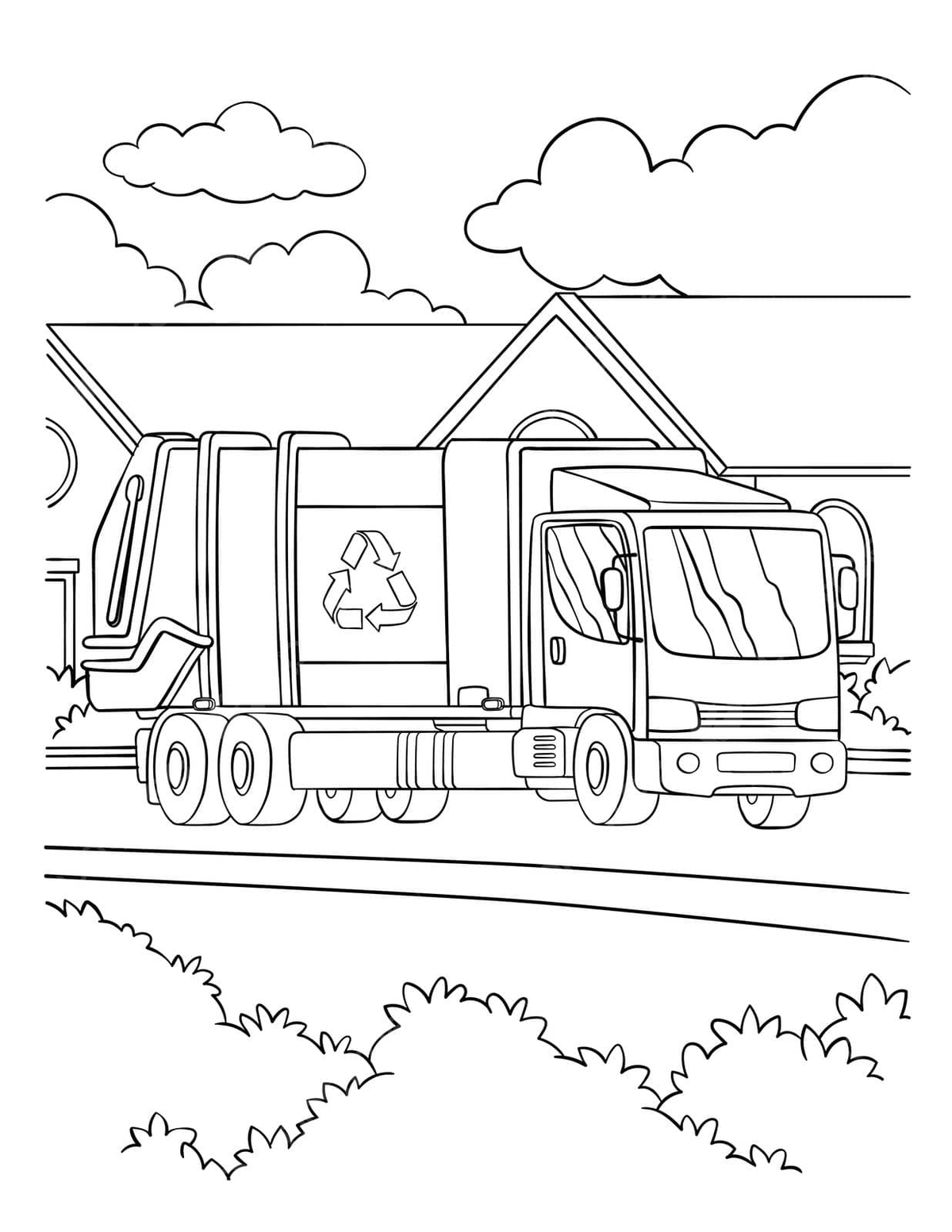 Garbage truck coloring page for kids garbage coloring book waste vector book drawing truck drawing ring drawing png and vector with transparent background for free download