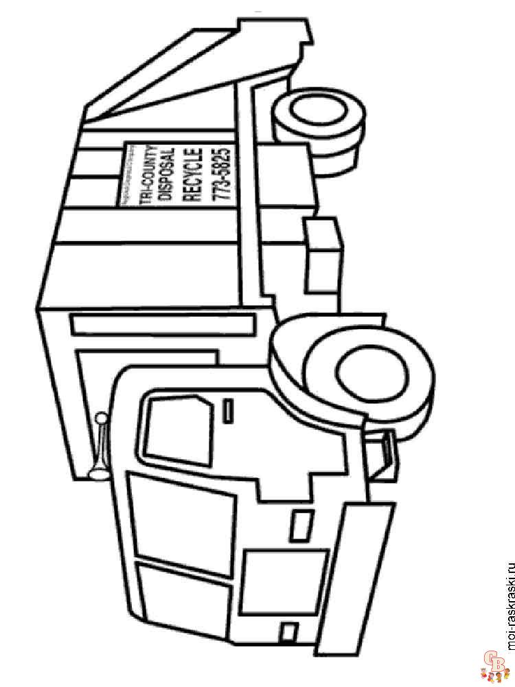 Free garbage truck coloring pages