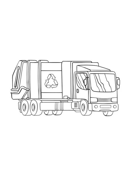 Garbage truck coloring page stock vector by abbydesign