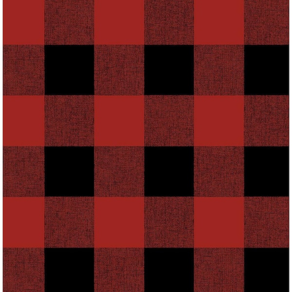 Red And Black Plaid Fabric, Wallpaper and Home Decor