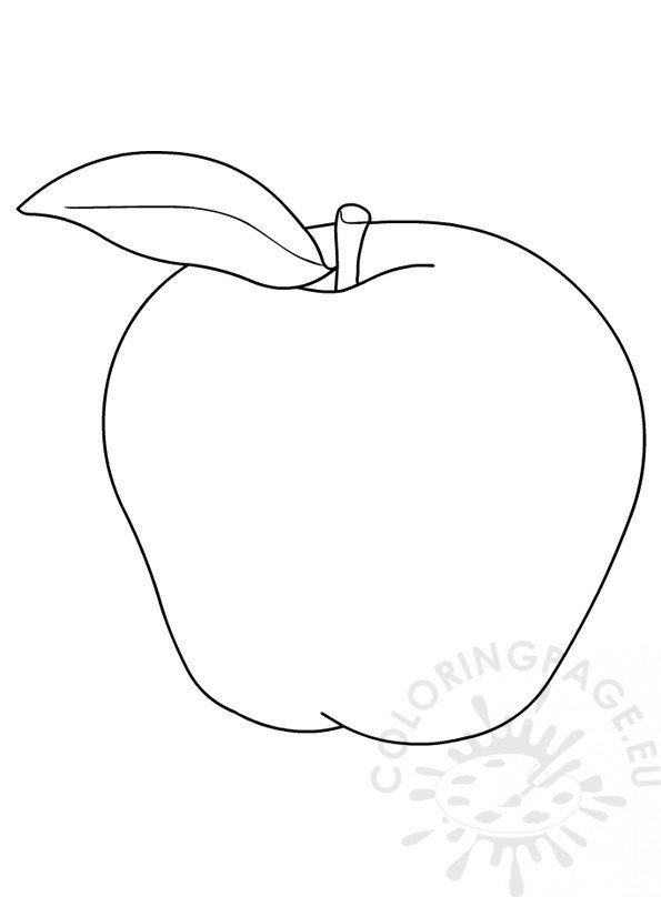 Fruit coloring apple shape vector coloring page