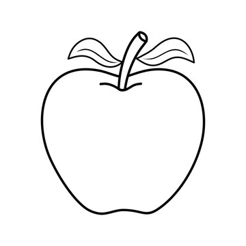 Premium vector apple vector illustration cartoon red apple apple icon apple for coloring page