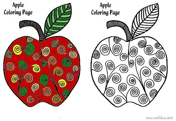 Printable apple coloring page