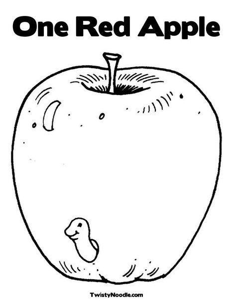 One red apple coloring page apple coloring pages red apple apple coloring