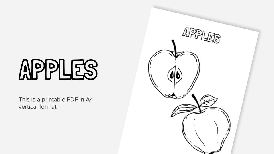 Apples printable coloring worksheet