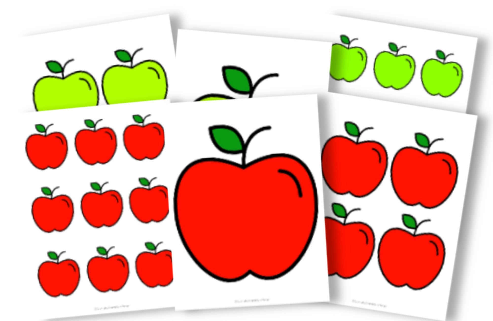 Red and green apple templates in large medium and small â simple mom project