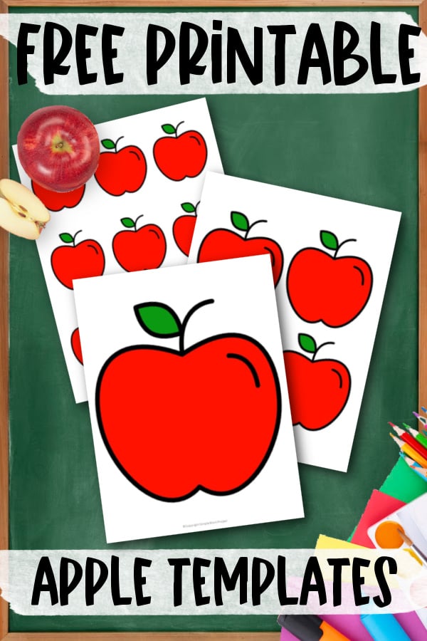 Red and green apple templates in large medium and small â simple mom project