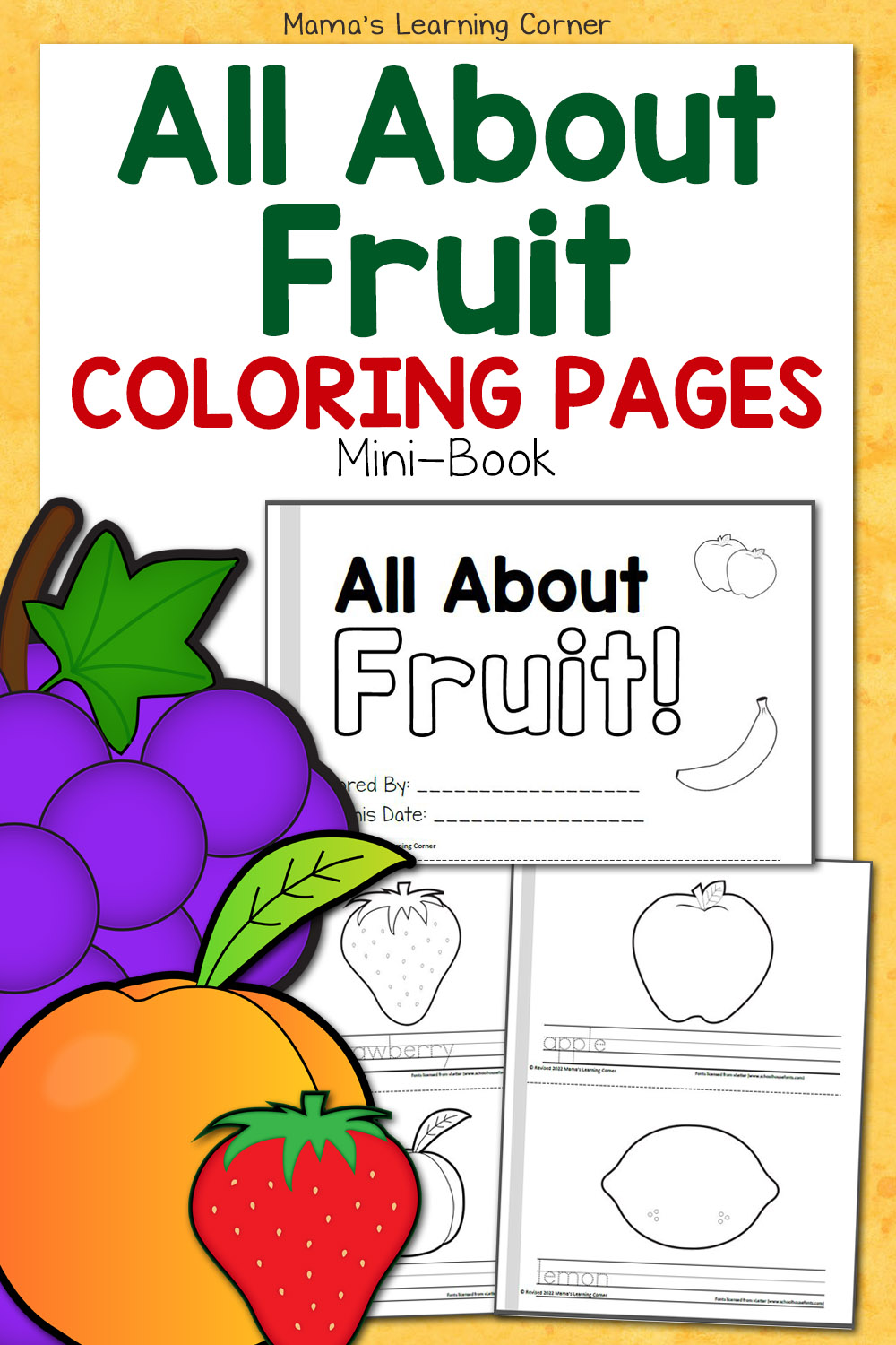 Fruit coloring pages