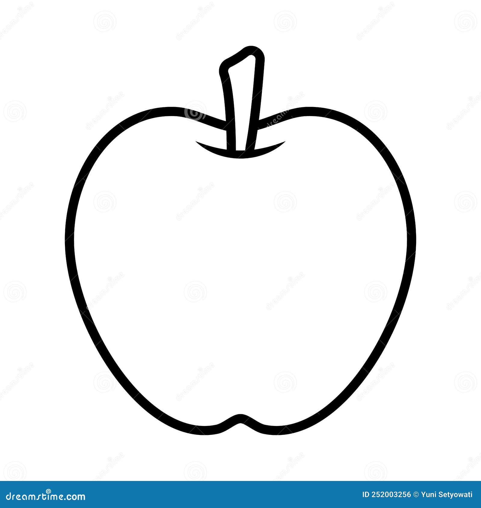 Apple coloring page vector illustration image on white background for preschool kids activity book stock vector