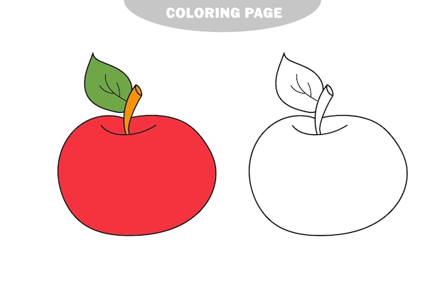 Premium vector simple coloring page apple to be colored the coloring book for kids