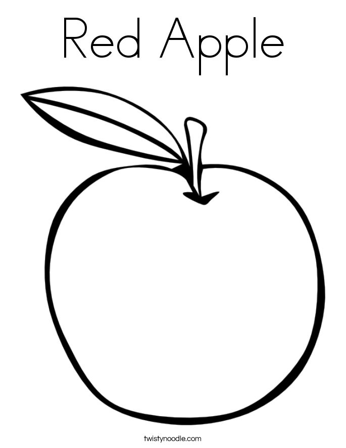 Red apple coloring page