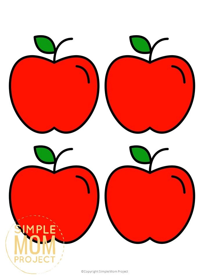 Red and green apple templates in large medium and small â simple mom project