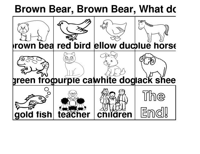 Colorful brown bear coloring pages for kids