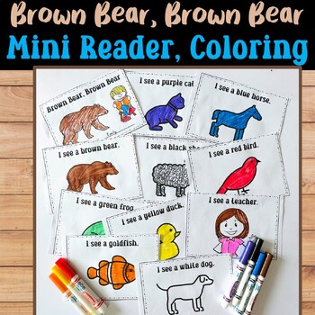 Brown bear brown bear activities mini reader coloring sequence back to school made by teachers
