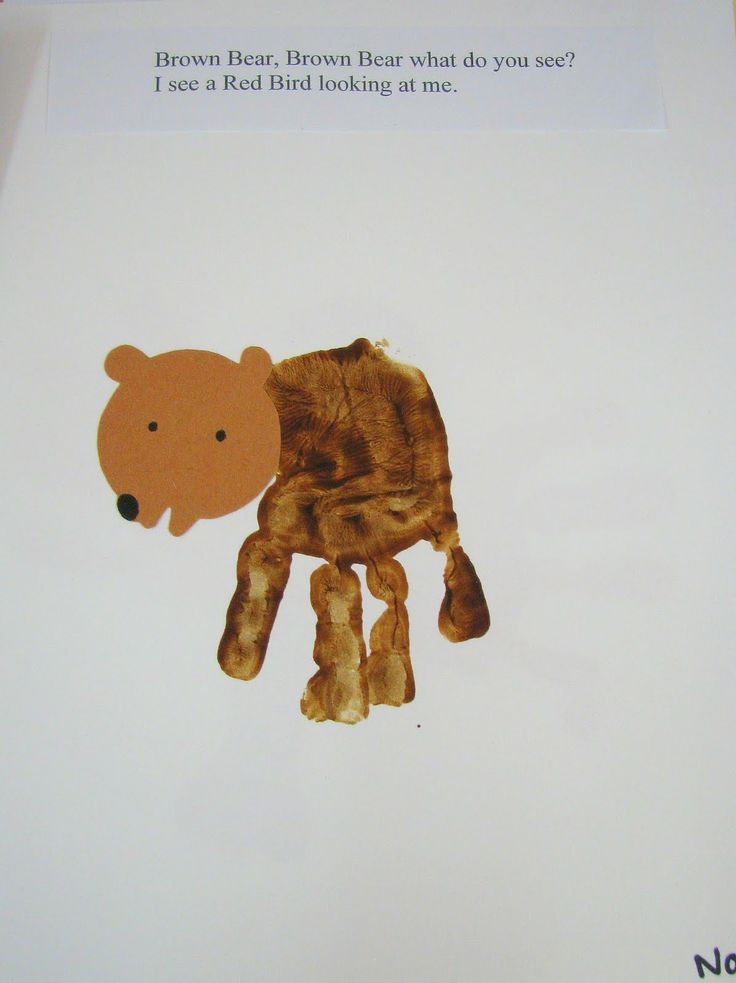 Handprint bear craft crafts and worksheets for preschooltoddler and kindergarten