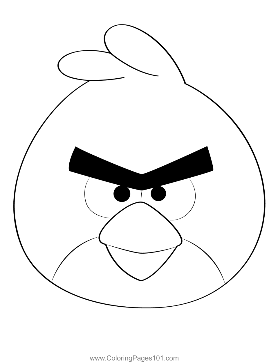 Red angry birds coloring page for kids