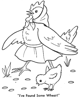 Little red hen coloring pages for kids