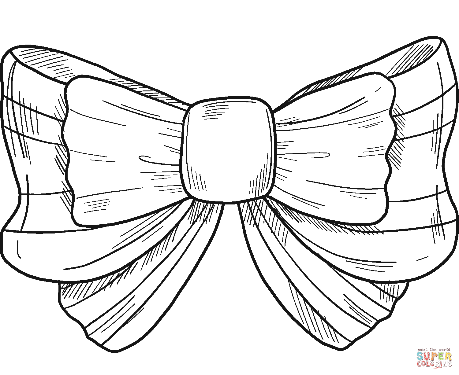 Bow coloring page free printable coloring pages