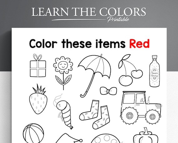 Printable color pages for kids learn colors set of color of the week