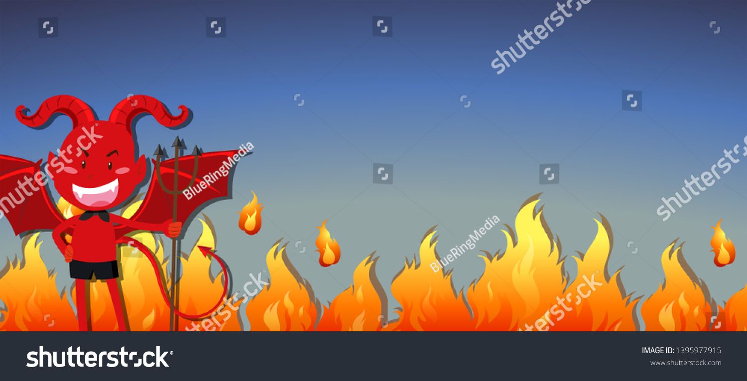 Red devil with fire illustration ad spon devilredillustrationfire graphics spiration illustration vector graphics