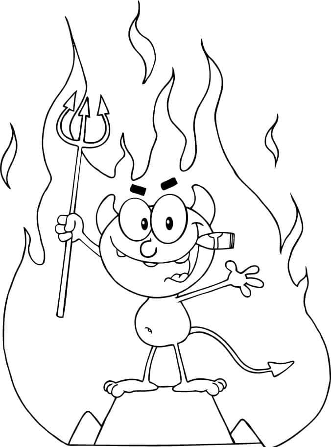 Small devil coloring page