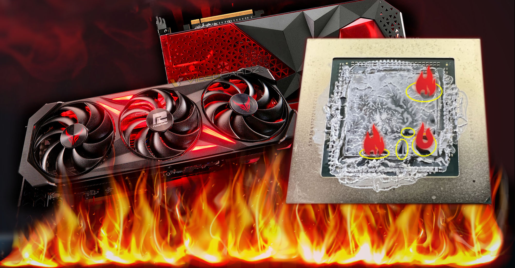 Powercolor rx xtx red devil cards may suffer from high gpu temperatures due to incorrect application of thermal pound