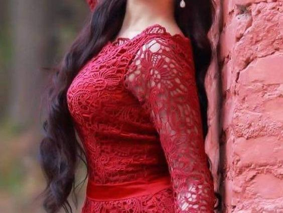 Beautiful red dress of a girl hd dp for fb