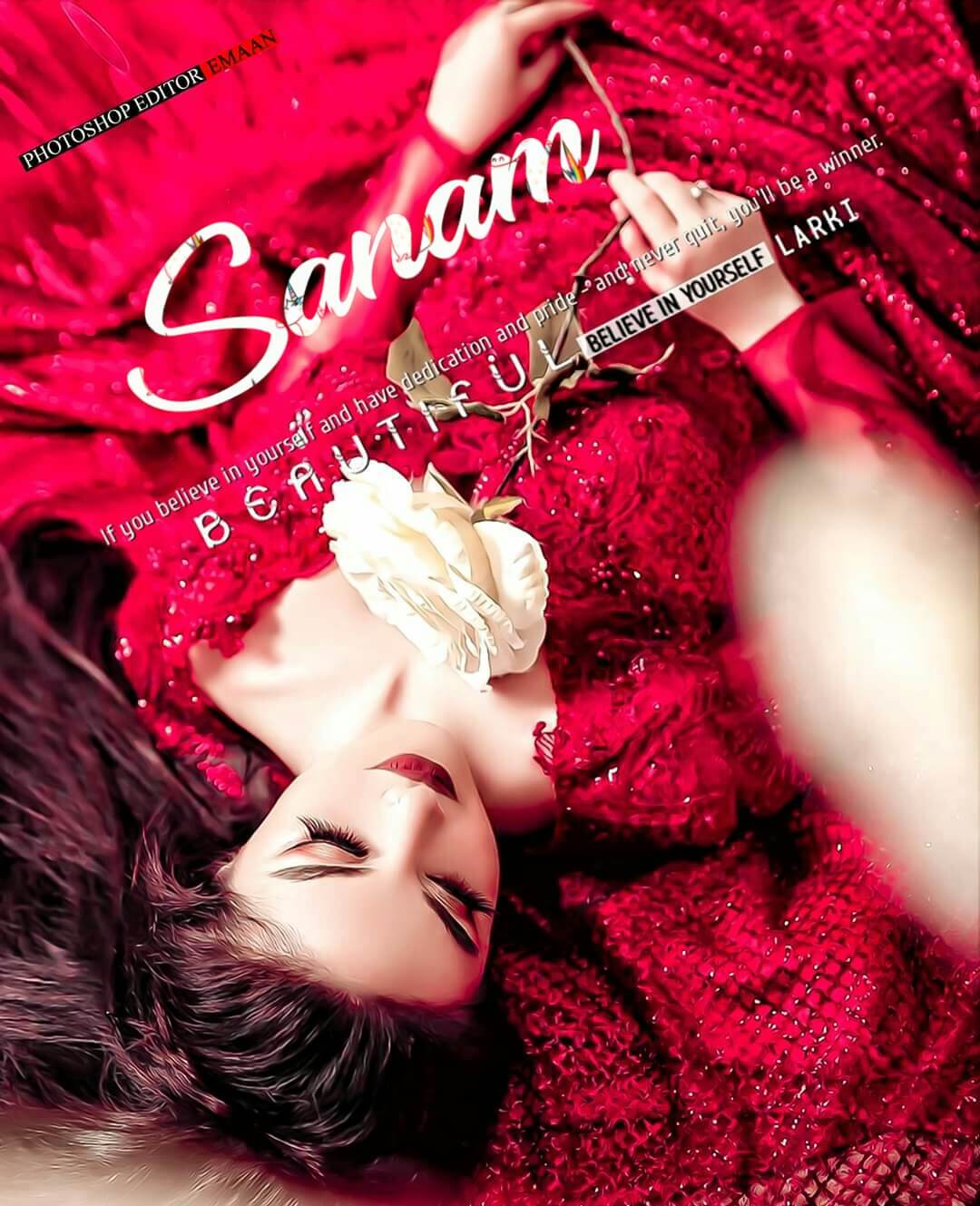 She is in red bridal dress sanam name wallpaper and dp