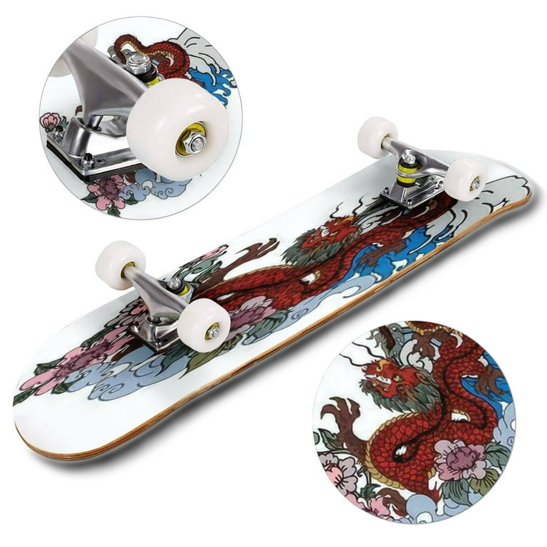Red dragon tattoo hand drawn dragon tattoo coloring book japanese outdoor skateboard longboards x pro plete skate board cruiser