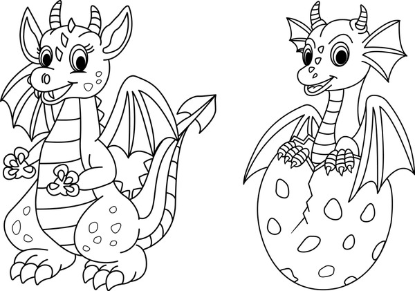 Colouring in book winged dragon bilder stockbilder d