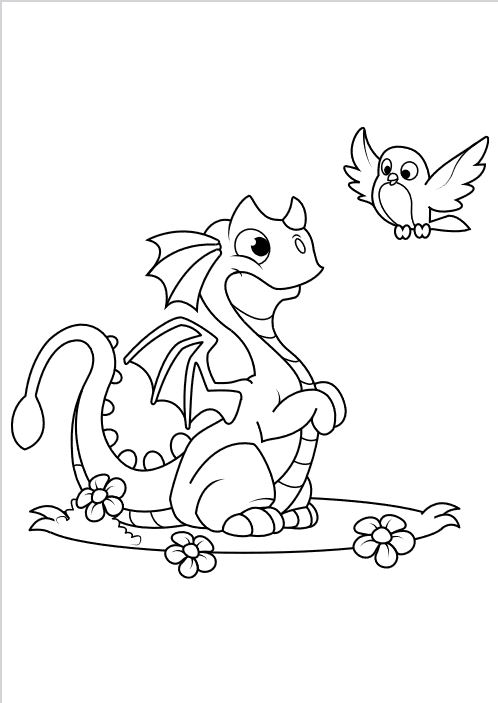 Dragon colouring book â cute colouring for young children made by teachers