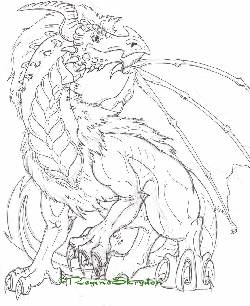 Red dragon sketch by regineskrydon on