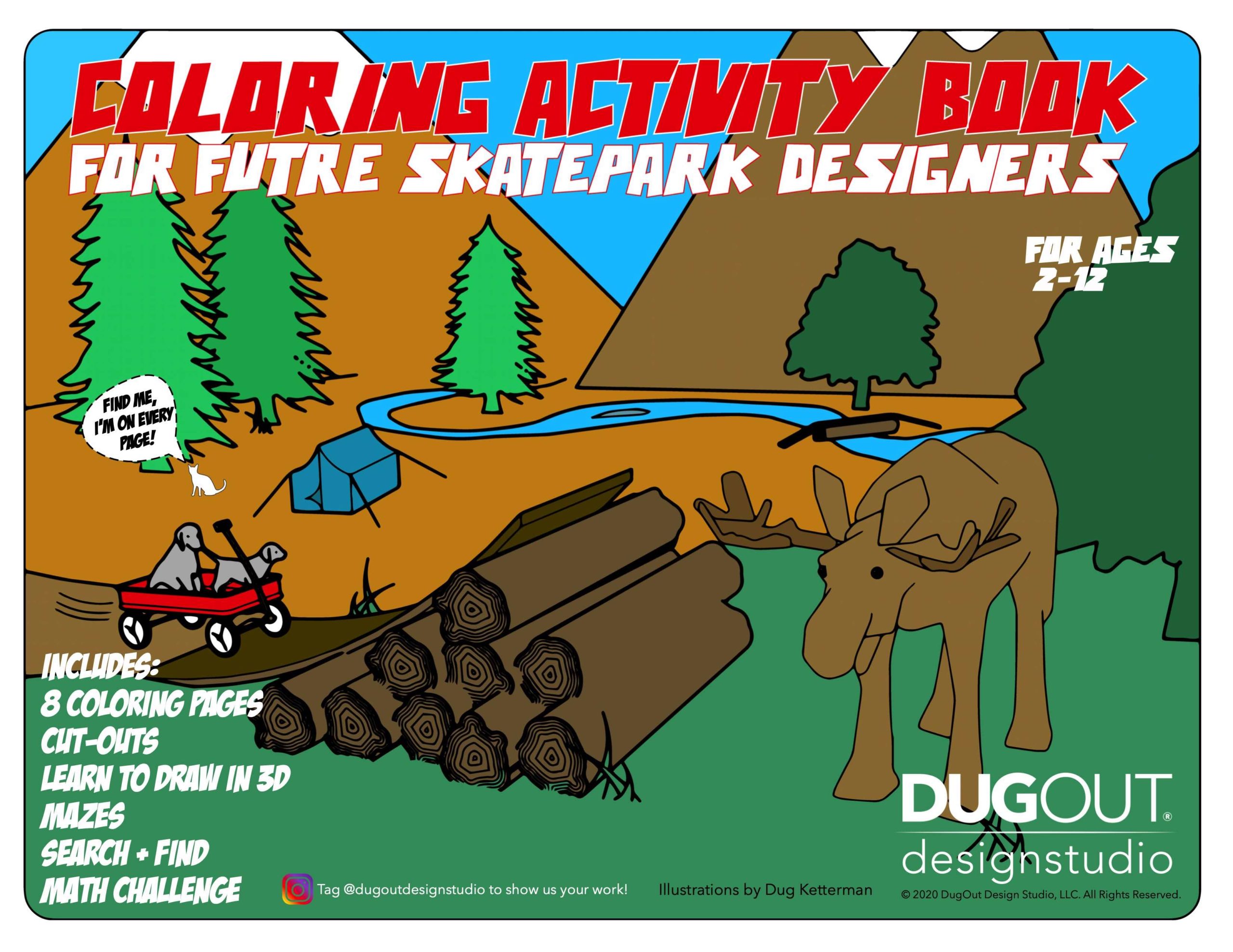 Free coloring and activity book for future skatepark designers