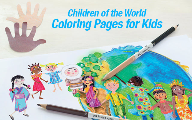 Coloring pages featuring children of the world â faber