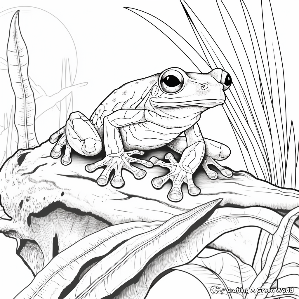 Red eyed tree frog coloring pages