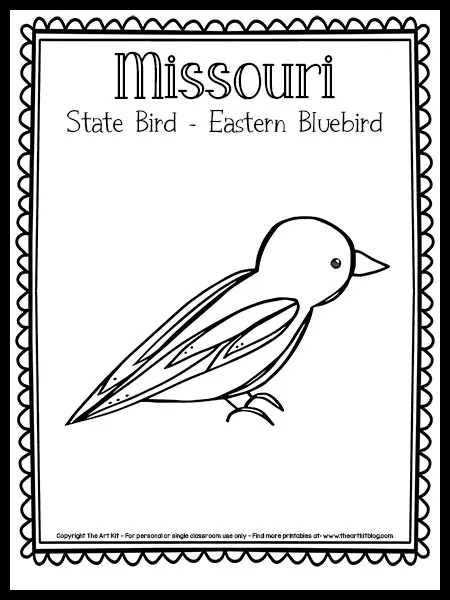 Missouri state bird coloring page the eastern bluebird free printable â the art kit