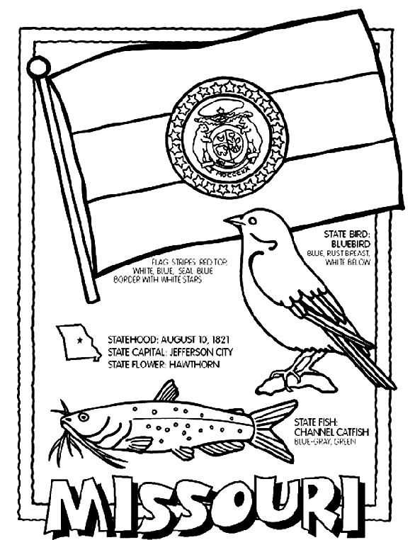 Missouri on crayola flag coloring pages kansas state flag state symbols