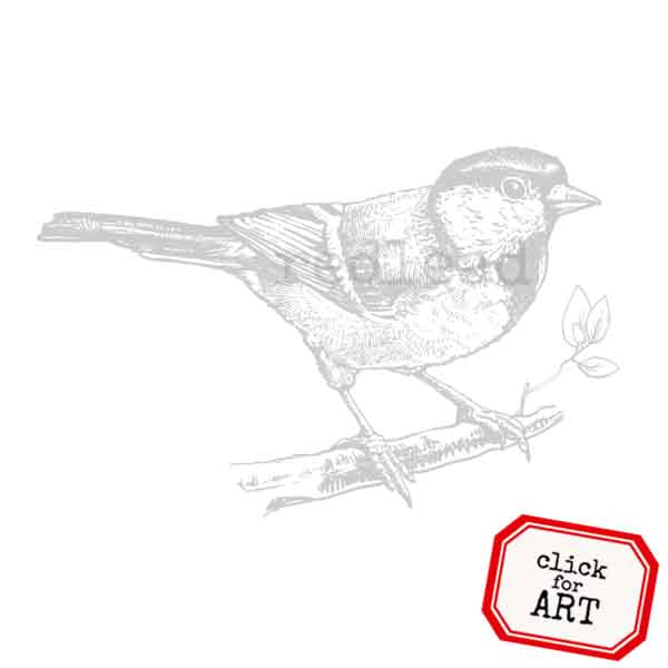 Rhea bird rubber stamp