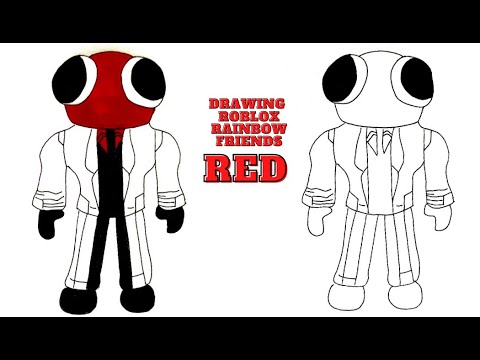 How to draw rainbow friends red roblox drawing