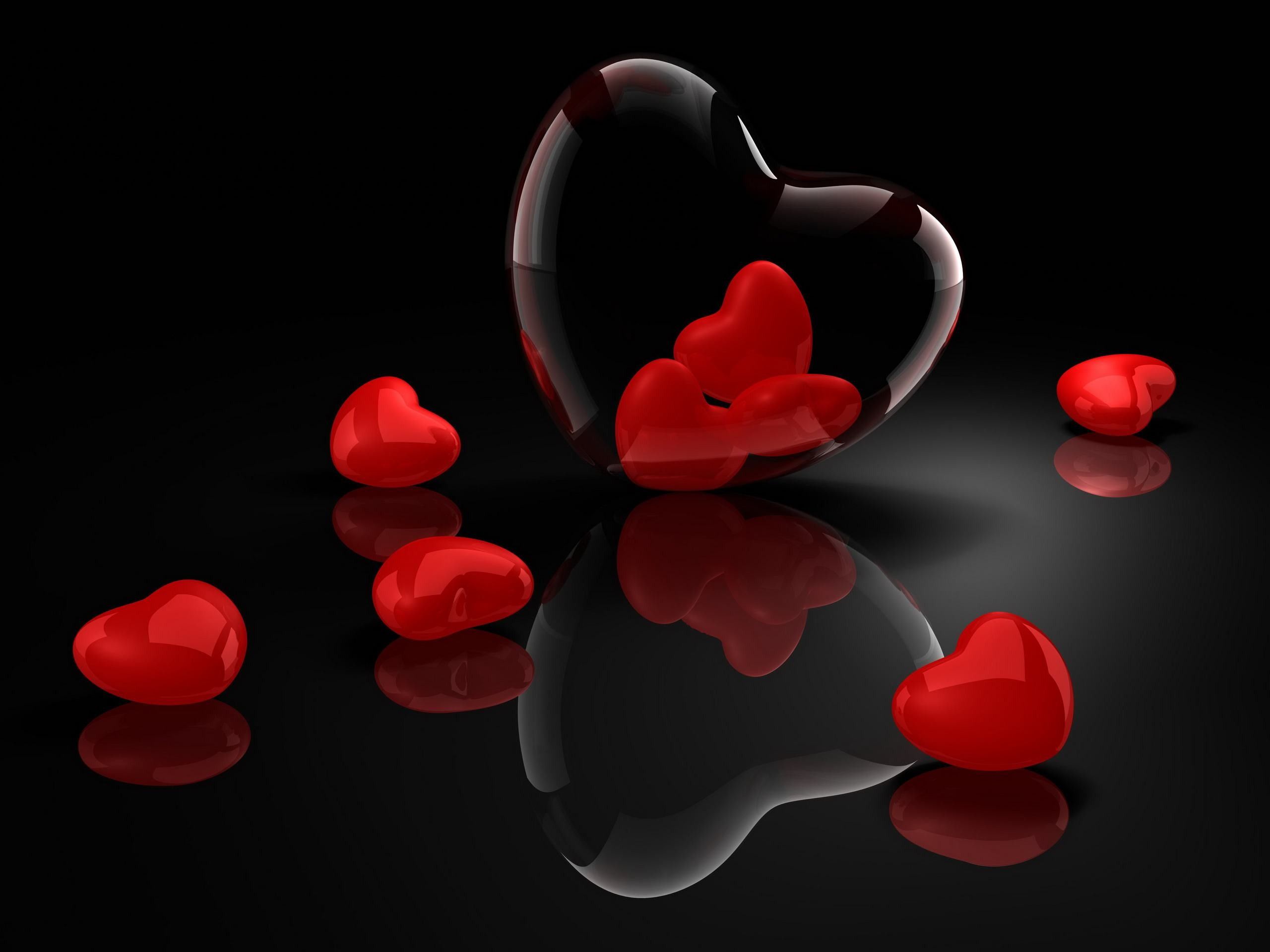 Black and red heart wallpapers