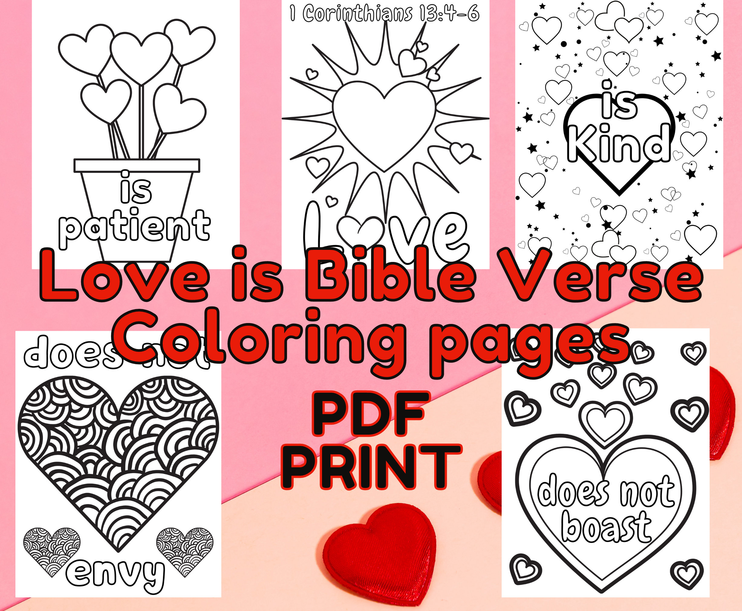 Coloring pages with bible verses from corinthians love is coloring pages heart coloring sheets digital download valentines coloring pages instant download