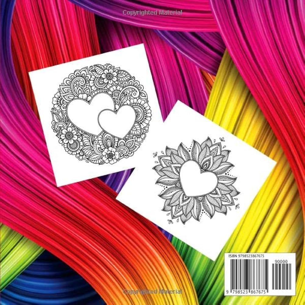 Heart adult coloring book beautiful theme of love simple hearts an adult coloring book with stress relieving heart flower patterns large print book stress relieving women men girls colouring books