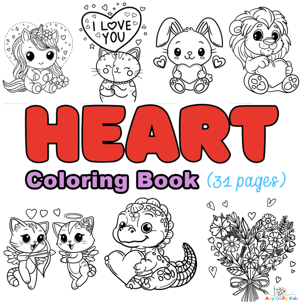 Printable heart coloring pages for kids