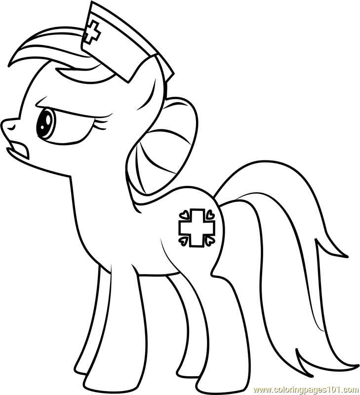 Nurse redheart coloring page for kids