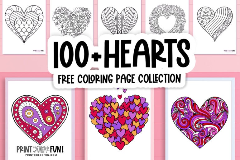 Valentines day coloring pages printables