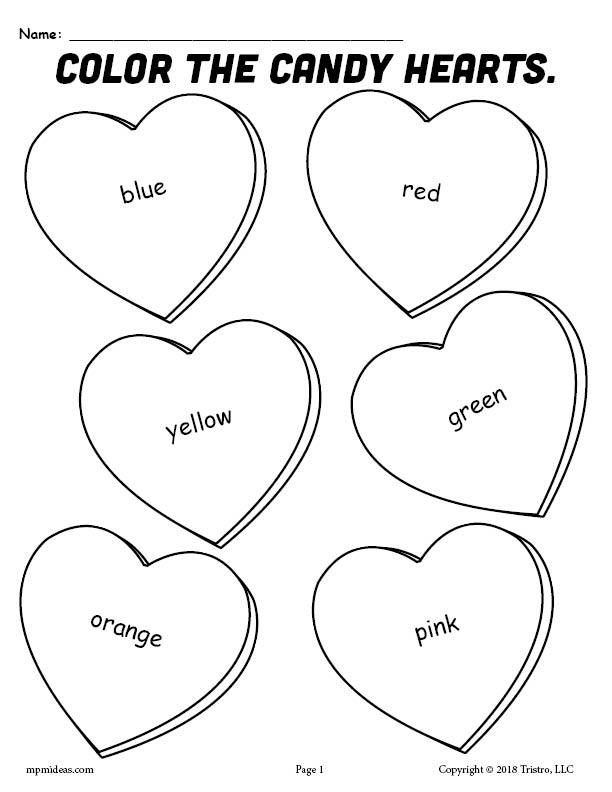 Printable candy hearts valentines day coloring page valentines day coloring page valentine worksheets valentines day coloring